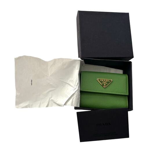 NWT! PRADA Authentic Saffiano Small Double Sided Fold Wallet - Picture 1 of 8